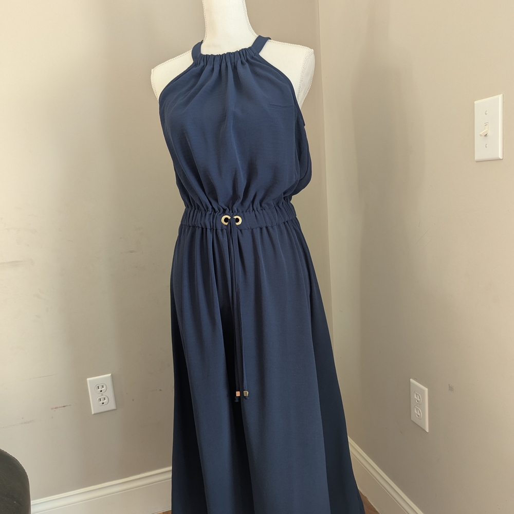 MICHAEL Michael Kors Blue Halter Maxi Dress